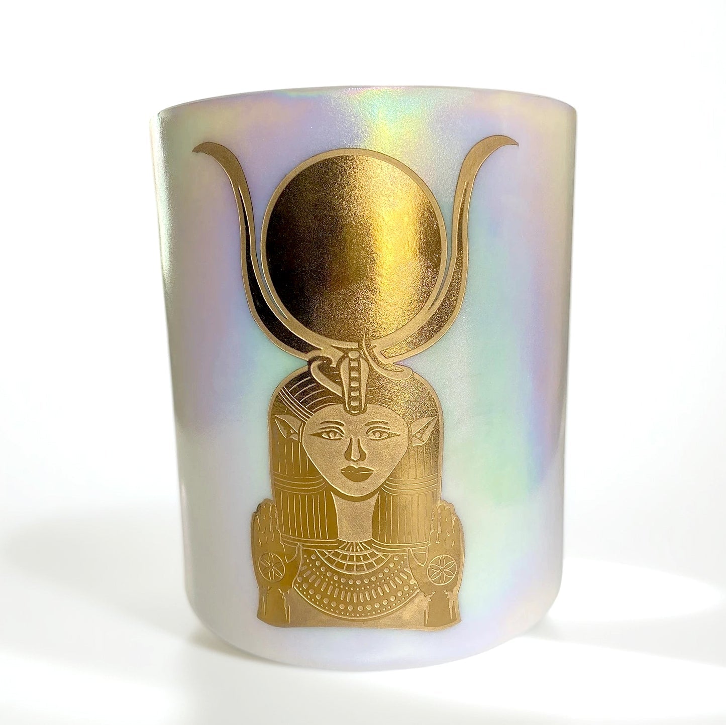 Mother of Platinum Solid Gold Hathor W/ Solid Sun Tall 8" F+35 Anahata Alchemy Apothecary