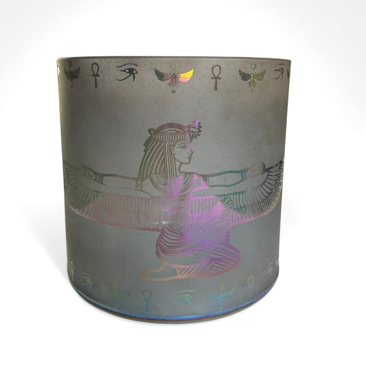 Amethyst, Platinum W/ Etched Isis Eye of Horus an Ankh Bowl 9" A#+35