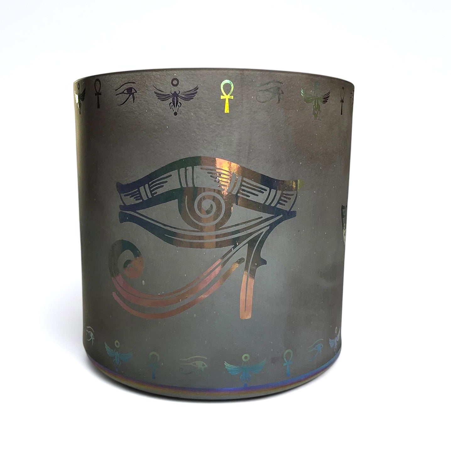 Amethyst, Platinum W/ Etched Isis Eye of Horus an Ankh Bowl 9" A#+35